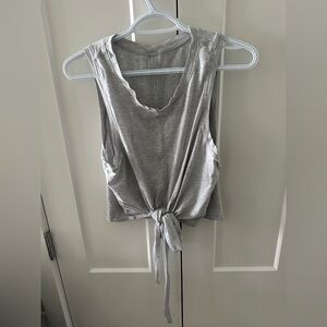 Grey Lululemon Front Knot Tank Cotton Material